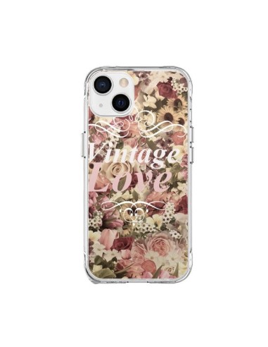 Coque iPhone 15 Plus Vintage Love Flower - Monica Martinez