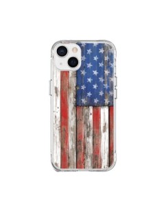 Cover iPhone 15 Plus Bandierq USA America Vintage Legno...