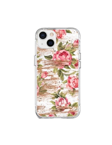 Cover iPhone 15 Plus Eco Amore Pattern Legno Fiori - Maximilian San