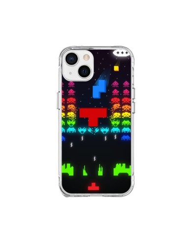 Coque iPhone 15 Plus Invatris Space Invaders Tetris Jeu - Maximilian San