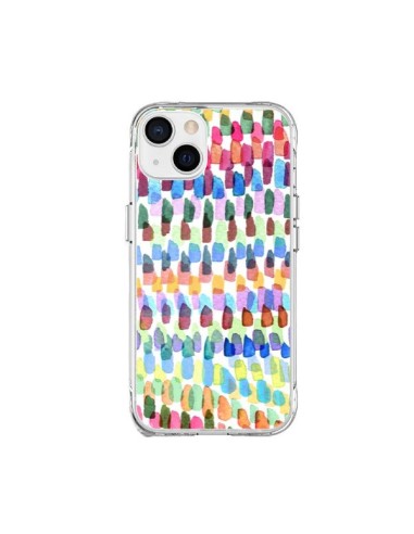 Coque iPhone 15 Plus Artsy Strokes Stripes Colorful - Ninola Design