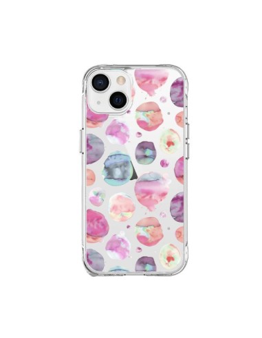 Coque iPhone 15 Plus Big Watery Dots Pink - Ninola Design