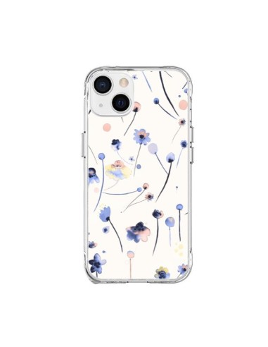 Cover iPhone 15 Plus Blue Soft Fiori - Ninola Design