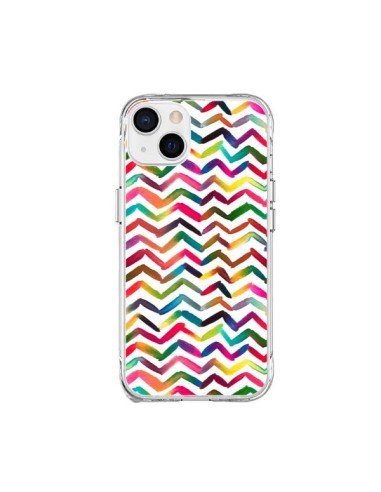 Coque iPhone 15 Plus Chevron Stripes Multicolored - Ninola Design
