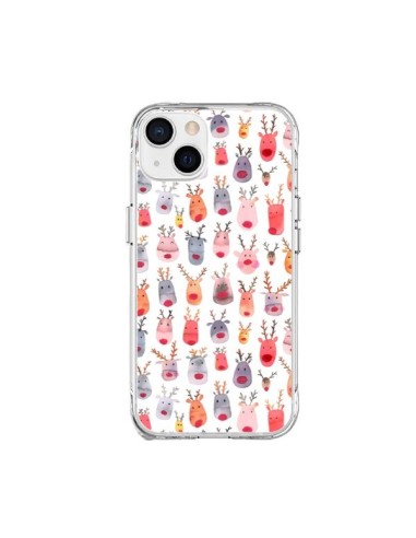 Cover iPhone 15 Plus Cute Winter Reindeers - Ninola Design