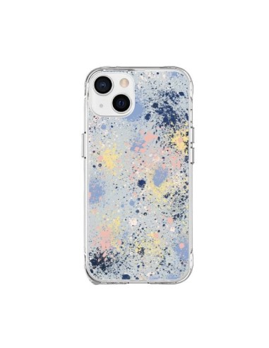 Coque iPhone 15 Plus Gradient Watercolor Lines Blue - Ninola Design