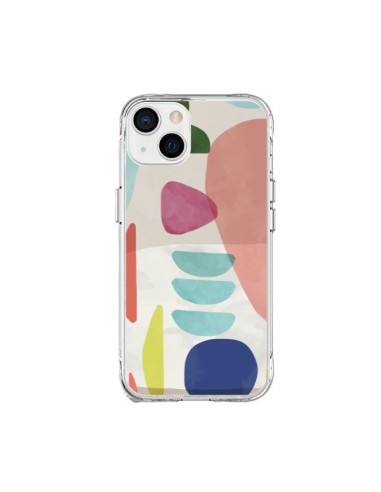 Cover iPhone 15 Plus Moody Geometry Multi Bianco - Ninola Design