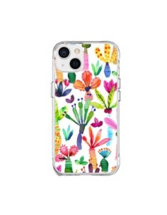 Cover iPhone 15 Plus Overlapped Watercolor Dots Fiori -...