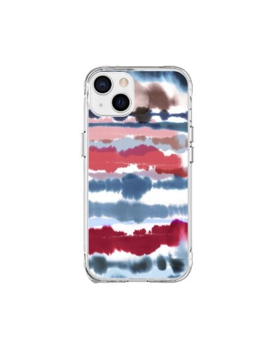 Coque iPhone 15 Plus Smoky Marble Watercolor Dark - Ninola Design