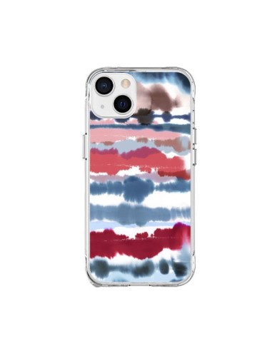 Cover iPhone 15 Plus Smoky Marble Watercolor Scuro - Ninola Design