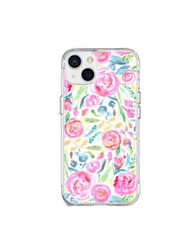 Cover iPhone 15 Plus Speckled Watercolor Rosa - Ninola Design