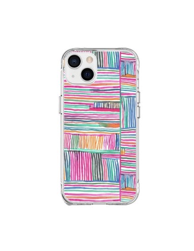 Cover iPhone 15 Plus Watercolor Linear Meditation Rosa - Ninola Design