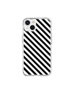 Coque iPhone 15 Plus Bonbon Candy Noire et Blanche Rayée...
