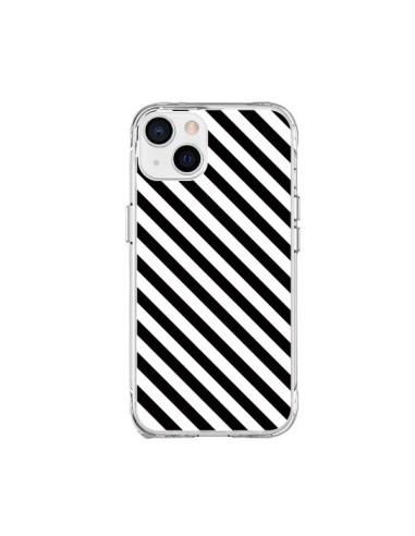 Coque iPhone 15 Plus Bonbon Candy Noire et Blanche Rayée - Nico