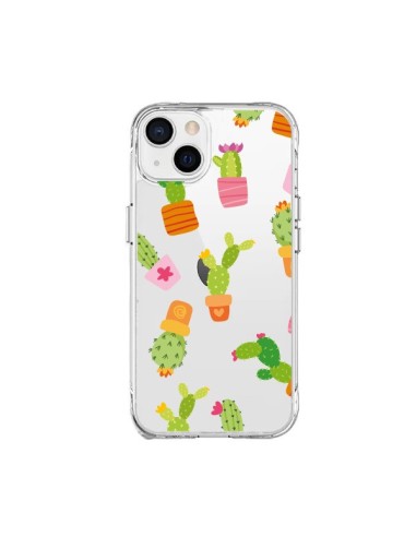 Cover iPhone 15 Plus Cactus Colorati Trasparente - Nico