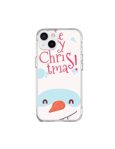 Coque iPhone 15 Plus Bonhomme de Neige Merry Christmas Noël - Nico