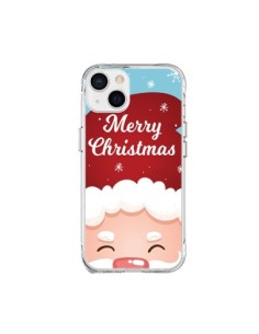 Coque iPhone 15 Plus Bonnet du Père Noël Merry Christmas...