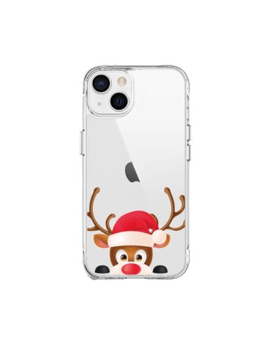 Coque iPhone 15 Plus Renne de Noël transparente - Nico
