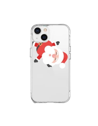 Coque iPhone 15 Plus Père Noël et sa Guirlande transparente - Nico