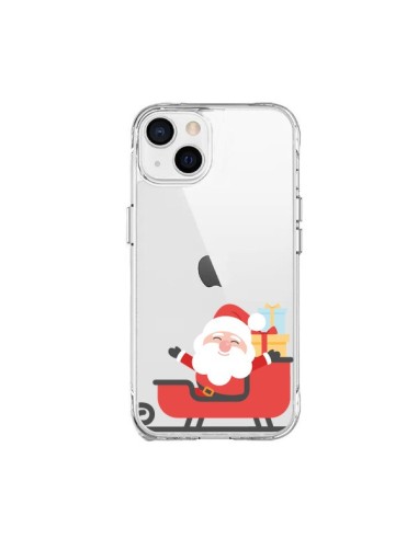 Coque iPhone 15 Plus Père Noël et son Traineau transparente - Nico