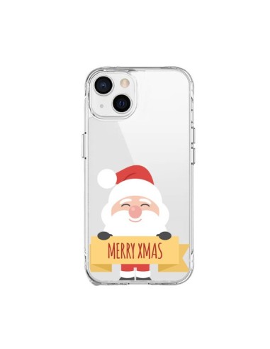 Cover iPhone 15 Plus Babbo Natale Trasparente - Nico