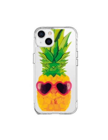 Coque iPhone 15 Plus Ananas à lunette transparente - Nico