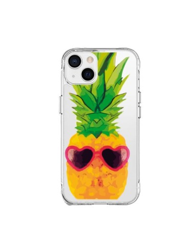 Cover iPhone 15 Plus Ananas A Forma Di Cuore Trasparente - Nico