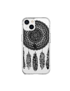 Coque iPhone 15 Plus Mandala attrape rêve noir et blanc...