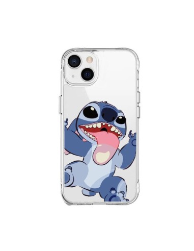 Coque iPhone 15 Plus Mini Stitch de Lilo et Stitch Langue transparente - Nico