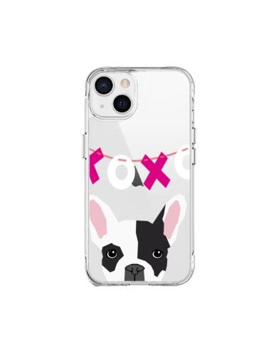 Coque iPhone 15 Plus Bulldog Français XoXo Chien Transparente - Pet Friendly
