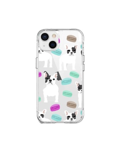 Coque iPhone 15 Plus Chiens Bulldog Français Macarons Transparente - Pet Friendly