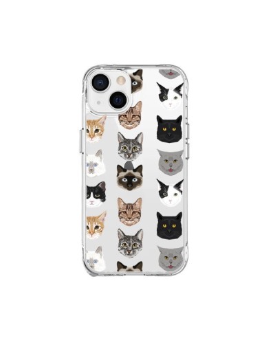 Coque iPhone 15 Plus Chats Transparente - Pet Friendly