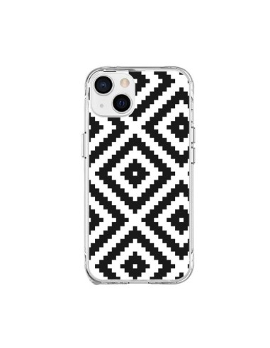 Coque iPhone 15 Plus Diamond Chevron Black and White - Pura Vida