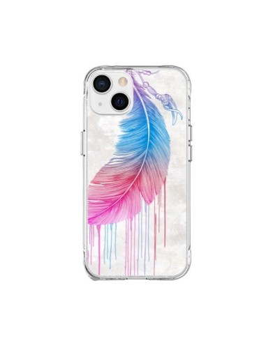 Coque iPhone 15 Plus Plume arc-en-ciel - Rachel Caldwell