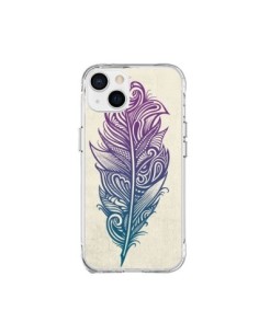 Coque iPhone 15 Plus Feather Plume Arc En Ciel - Rachel...
