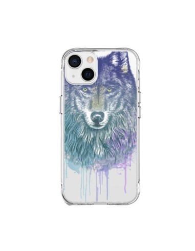 Cover iPhone 15 Plus Lupo Animale Trasparente - Rachel Caldwell