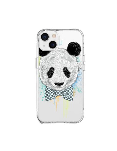 Coque iPhone 15 Plus Panda Noeud Papillon Transparente - Rachel Caldwell