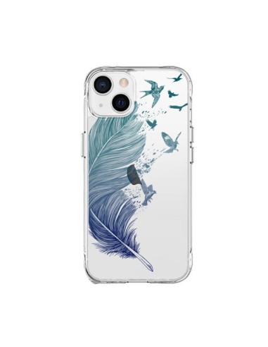 Cover iPhone 15 Plus Piuma Vola Uccelli Trasparente - Rachel Caldwell