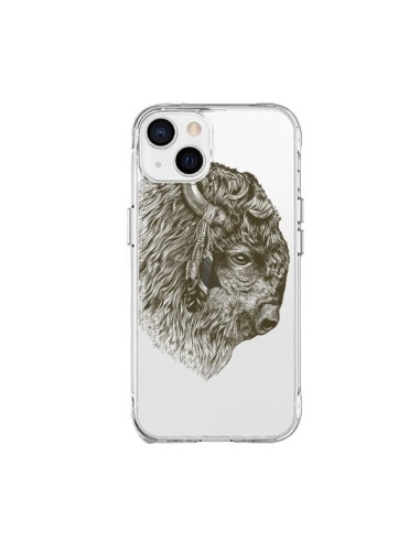 Coque iPhone 15 Plus Buffalo Bison Transparente - Rachel Caldwell