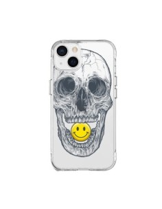 Coque iPhone 15 Plus Tête de Mort Smiley Transparente -...