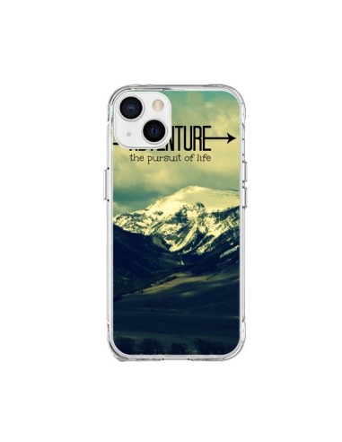 Coque iPhone 15 Plus Adventure the pursuit of life Montagnes Ski Paysage - R Delean