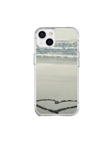 Coque iPhone 15 Plus Coeoeur Plage Beach Mer Sea Love Sable Sand - R Delean