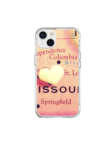 Coque iPhone 15 Plus Carte Map Missouri Coeoeur - R Delean