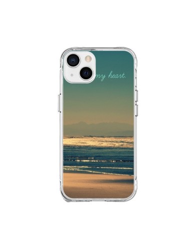 Cover iPhone 15 Plus Be still my heart Mare Oceano Sabbia Spiaggia - R Delean
