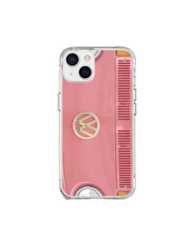 Coque iPhone 15 Plus Groovy Van Hippie VW Rose - R Delean