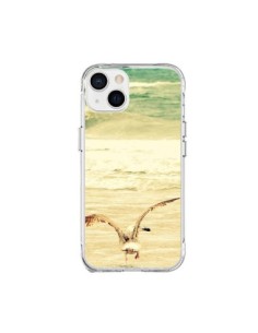 Cover iPhone 15 Plus Gabbiano Mare Oceano Sabbia Spiaggia...