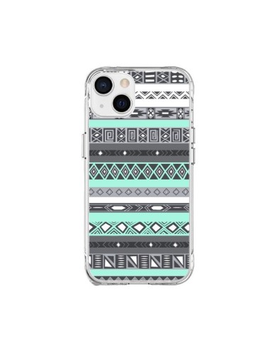 Coque iPhone 15 Plus Azteque Aztec Bleu Pastel - Rex Lambo