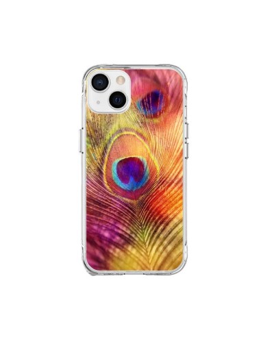 Cover iPhone 15 Plus Piuma di Pavone Multicolore - Sylvia Cook