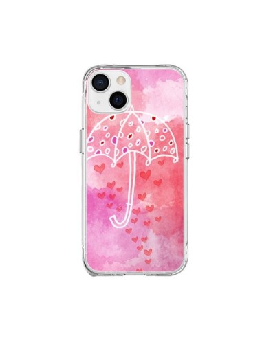 Coque iPhone 15 Plus Parapluie Coeur Love Amour - Sylvia Cook