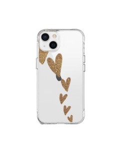 Coque iPhone 15 Plus Coeur Falling Gold Hearts...
